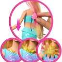 Barbie Mermaid Toy Dolls with Surprise Magic Blooming Flowers Feature, Ombre Tails, Pearl Headband Accessory & Long Blonde Hair with Pink Highlights