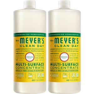 MRS. MEYER'S CLEAN DAY Multi-Surface Everyday Concentrate, Honeysuckle Scent, 32 Fl Oz Bottle - 2 Pack
