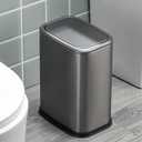 Stainless Steel Bathroom Trash Can with Swing Lid,4gallon Small Metal Garbage can Trash Bin Wastebasket for Office Bedroom Powder Room (Silver)
