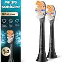 Philips Sonicare A3 All-in-One - Genuine Replacement Electric Toothbrush Heads, Black, 2 Pack, HX9092/95