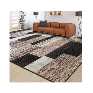 Large Area Rugs,Modern Geometric Patchwork Floor Decor for Bedroom Aesthetic Carpet, Rockwood Collection, Indoor Rugs for Living Room Dining Room Nursery Office Machine Washable Rug, 5x8 Ft Chocolate