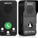 Doorbells, Hands Free Wireless Doorbell Intercom Upgrade, Waterproof Full Duplex Door Bell 1000 Feet Two Way Communication with 4 Chimes, 8 Level Volume & LED Flash, Black