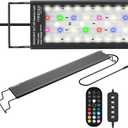24/7 LED Aquarium Light with Remote for 46-56 Inch Plant & Fish Tank IP68, 12-Color & Gradient & Full Spectrum Light with Timer, Auto On/Off, Brightness, Extendable Brackets for Freshwater