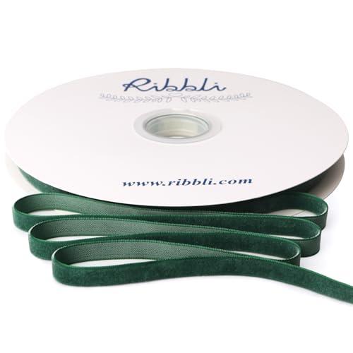 Pack Of 3 Ribbli Forest Green Velvet Ribbon 3/8 Inches Continuous 25 Yard Spool Forest Green Christmas Ribbon for Gift Wrapping Crafts Home Decor