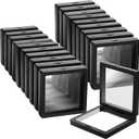 60PCS 3D Floating Frame Case, 2.8" x 2.8" x 0.8" Coin Frame Display Holder Stands, Black Antique Challenge Coin Display for Jewelry, Shells, Gems, Minerals, Rocks, Specimen and Pins