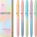 FIOVER 5pcs Gel Pens Black Ink Medium Point 0.7mm Pens Smooth Writing High-End Series Cute Ballpoint for Journaling Note Taking, Office School Supplies Gifts for Women and Men (1 Count (Pack of 5))
