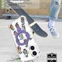 for iPhone 17 Case Magnetic Clear Design,Compatible with MagSafe,Kickstand Vertical/Horizontal,Shockproof Airbag Bumpers Phone Cover - Blue Penguins Lovely