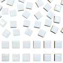 50 Pieces White Mosaic Tiles for Crafts 1" Ceramic Tiles Assorted Colors Square Ceramic Mosaic Project Supplies for Photo Frame Mosaic Stepping Stones Bath Old Pool Furniture Decor