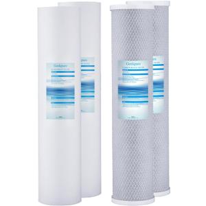 Geekpure Whole House PP Sediment and Carbon Block Replacement Filters -4.5 x 20 Inch -5 Micron-Pack of 4