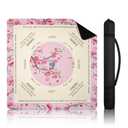 DEVPNR Mahjong Mat for Table with Rules, Noise-Reducing 32.6"x32.6" Mahjong Table Cover, Non-Slip Table Cloth for American Mahjong, Poker, Card, Board & Tile Games, Easy Storage with Travel Bag (Pink)