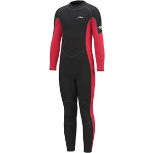 Hevto Kids Wetsuit for Boys Girls Toddler Youth 3/2mm Neoprene Full Wet Suits in Cold Water for Swimming Surfing Diving (12, K1-Red+Gray Stitch Upgrade)