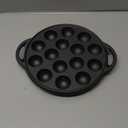 Cast Iron Takoyaki Pan, Takoyaki Maker, Takoyaki Pan Cooking Grill Pan with 15 Molds (9" 15 Molds)