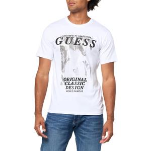 GUESS Men's Eco Foil Box Tee (XX-Large, Pure White)