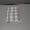 Amzdecor Grey White Buffalo Plaid Valance Linen Sheer Cafe Curtain Buffalo Check Plaid Rod Pocket Rustic Farmhouse Kitchen Window Treatment for Living Room Bedroom,1 Panel, 55''x15'',Silver Gray White