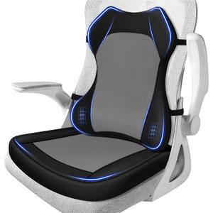 Seat Cushion,Lumbar Support Pillow for Office Chair,Ergonomic Memory Foam Back Support Pillow, High Density Foam Chair Cushion for Sciatica Pain Relief Coccyx Pad for Chair,Car,Desk,Grey