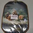 Yjeslw Vintage Christmas Pine Cone Octagon Wall Art Decor, Rustic Christmas Framed Canvas Prints, Holiday Winter Xmas Botanical Wall Hanging Decorations for Home Living Room Decor, 10.2x7 Inches (strobile)