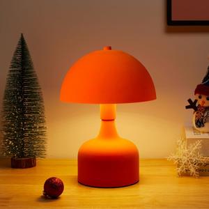 Mushroom Lamp,Bedside Table Lamp,Modern Lighting for Bedroom Retro Decor,Button Control Lamp for Gifts (Orange)