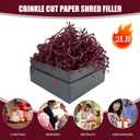 Burgundy Crinkle Cut Paper Shred Filler, 2 LB Basket Filler Shredded Paper, Confetti Stuffing for Basket Filling, Halloween, Valentine's Day, Christmas, Birthdays, Gift Wrapping, Stuffer Party Supplies