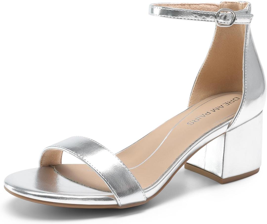 DREAM PAIRS Womens Low-Chunk Low Heel Pump Sandal, SIze 10