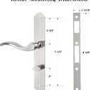Flat Slot Storm Door Handle Complete Set, Mortise Keyed Lever Mount Latch with Deadbolt for Screen and Storm Doors, Polished Nickel