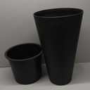 Kante Tall Round Planter Set of 1, 23" H Large Decorative Planter Pots for Outdoor Indoor Garden Patio Front Porch (Black)