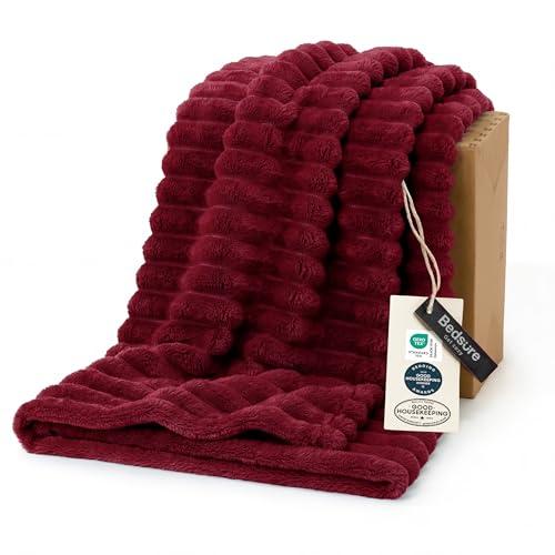 Bedsure GentleSoft Red Blanket for Couch - Cozy Soft Blankets for Women, Cute Small Throws for Girls, 50x60 Inches