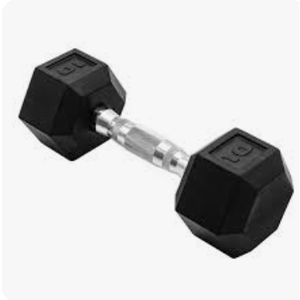 Cap Barbell,10lb Rubber Hex Dumbbell, Single, 2 Pcs