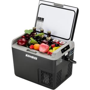 Kohree 12 Volt Car Refrigerator, 19QT(18L) Car Fridge with Large Handle, -4~68 12V Electric Cooler 12/24V DC 12/24V DC, 110-240V AC Compressor Portable Freezer for Camping Road Trips Travel