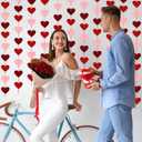 12 PCS Valentines Banner, Hanging Valentines Decor, Pre-Assemble Heart Banner Galentines Day Decorations for Holiday Classroom School Home Backdrop DecorRed, Pink, Burgundy