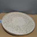 22" Round Mother of Pearl Serving Tray Ottoman Tray, Leaf, Blue