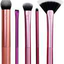 Real Techniques Artist Essentials Makeup Brush Set, For Foundation, Blush, Highlighter, Eyeshadow, & Liner, Professional Makeup Tools, Synthetic Bristles, Vegan & Cruelty-Free, 5 Piece Set