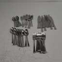 Mikasa Silverware Set For 11, Portola 55-Piece Flatware Set with Serving Utensils, Service For 12, 18/10 Stainless Steel Flatware, Dishwasher Safe, Knives Spoons and Forks (Silver, 55 pieces)