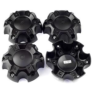 GTownWorks 5.55in Wheel Center Caps for Ballistic Center Hubcaps, 4 Pack Black Center Cover Replacement, 6 Lugs