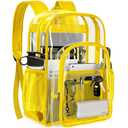 PAMANO Clear Backpack Transparent Heavy Duty School PVC Bookbag See Through Bag Boys and Girls for College Work Travel Security