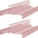 Plastic Pants Hangers with Clips for Women 30 Pack  POZEAN Pant Hanger with Stackable Non-Slip Clip for Skirt, Shorts, Jeans, Kids Clothes, Coat | Space Saving, Slim & Multi-Purpose(Pink)