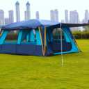 KTT Extra Large Tent 10-12-14 Person(B),Family Cabin Tents,2 Rooms,3 Doors and 3 Windows with Mesh,Straight Wall,Waterproof,Double Layer,Big Tent for Outdoor,Picnic,Camping,Family Gathering