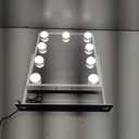 Vanity Mirror with Lights, Hollywood Vanity Makeup Mirror with 9 Dimmable LED Bulbs, 3 Color Lighting Modes, Detachable 10X Magnification, 360Rotation,White