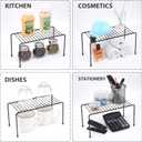 SIBAO Kitchen Shelves, Cabinet Organization Mini Storage Shelf, Storage Rack Organizer for Kitchen, Fridge, Cabinet, Bathroom (Black 4)