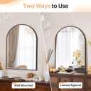 Bathroom Mirror for Wall, 30x20 Inch Arched Mirror, Matte Black Metal Framed Bathroom Vanity Mirror for Restroom Farmhouse, Anti-Rust, Tempered Glass, Hanging or Leaning