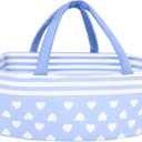 Aori Reborn Baby Dolls Bassinet - Baby Doll Carrier Bed Soft Doll Carrier Accessories with Handle for 17-22 Inches Newborn Girls (Blue)