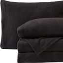 Springtree Home Ultra Soft Polar Fleece Sheets Set | King Size | Plush Micro Fleece Sheets King Size | Cozy Soft Winter Sheet Set | Fiona Collection - Black