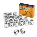 Dynofit M12x1.5 Open End Lug Nuts Compatible with Ford Honda CR-V Accord Civic Element Acura, 20pcs Zinc 12mmx1.5 Open-End Bulge Acorn Nuts for Fusion Escape,Aftermarket Wheel Nut fit OEM Steel Rim