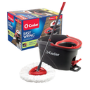 O-Cedar EasyWring Microfiber Spin Mop, Bucket Floor Cleaning System, Red, Gray, Standard