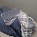 MaiRve Plaid Full Comforter Sets, Blue Grey Grid Farmhouse Bedding Set Bed in A Bag, Classic Checkered Comforter Sets with Fitted & Flat Sheet, Pillowcases & Shams(Blue Grey, 80"x90")