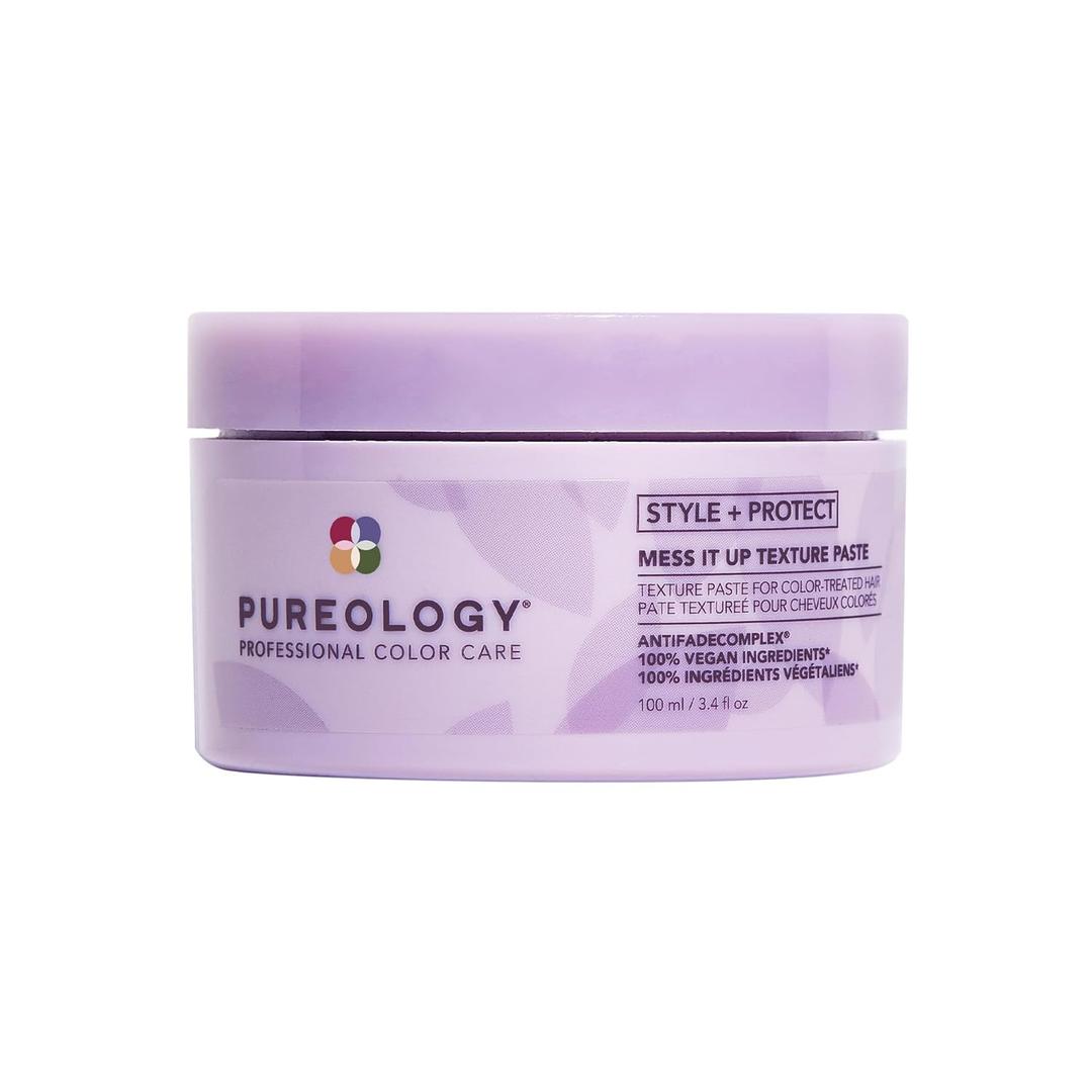 Pureology Style + Protect Mess It Up Texture Paste For Color-Treated Hair - Provides Medium Hold Texture and Shine, Sulfate-Free & Vegan