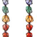 Syhood 7 Chakra Gemstones Crystal Healing Hanging Ornament, Good Luck Indoor Home Wall Decoration, Feng Shui Ornament, Car Window Decoration, Christmas Trees Ornament (2 Pieces)