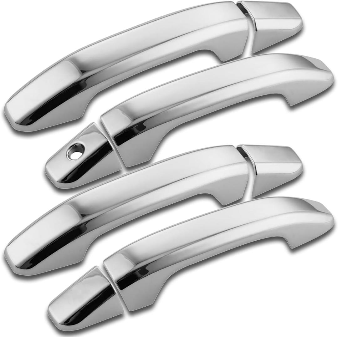 Exterior Door Handle Cover Chrome Compatible with 2014-2020 Chevy Chevrolet Silverado Suburban Tahoe, GMC Sierra Yukon Car Door Handle Cover-4pc
