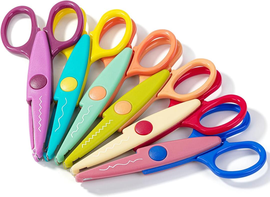 Mr. Pen- Craft Scissors Decorative Edge, 6 Pack, Vintage Colors, Zig Zag Scissors for Crafting, Scrapbooking, Fancy, Pattern, Design