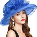 2026 Derby Hats for Women Ladies, Classy Organza Sun Hat, Church Tea Party Wedding Kentucky Fascinator Hat