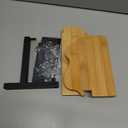 Wall Mounted Bathroom Storage Shelf, Double Layer Wooden Tissue Box Holder with Towel Bar, Natural Wood, Black Metal Frame, 33.5x7x20cm